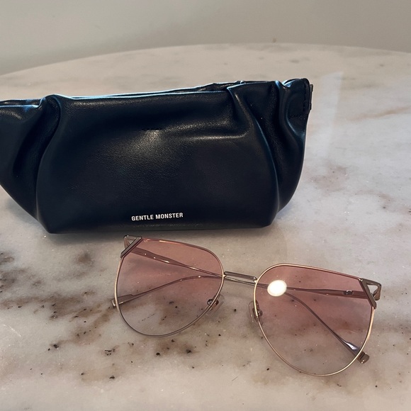 Gentle Monster pink sunglasses rose gold frame